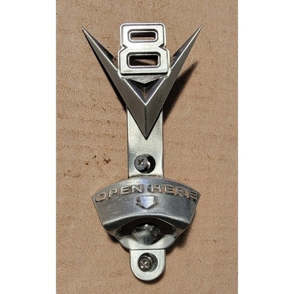 Hot Rod V8 Garage Wall Mount Metal Bottle Opener - Picture 1 of 5